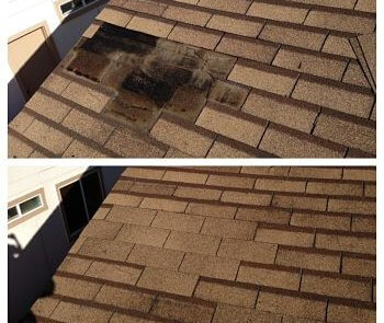 Réparation de toiture, Avant & après