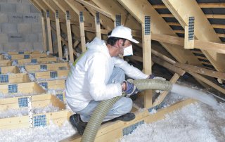 isolation de toit - laine soufflée, Boucherville