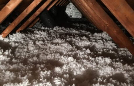 Attic insulation with blown wool in Longueuil